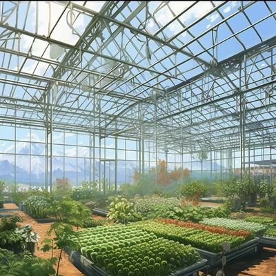 植物育成のための鋼構造のガラス温室 大規模で多機能